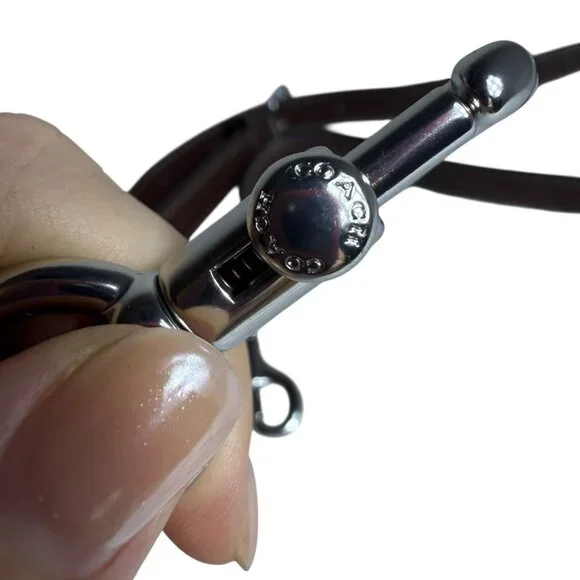 Coach Adjustable Leather Crossbody Strap – Dark Chocolate Brown, Silver Hardware - Picture 6 of 8